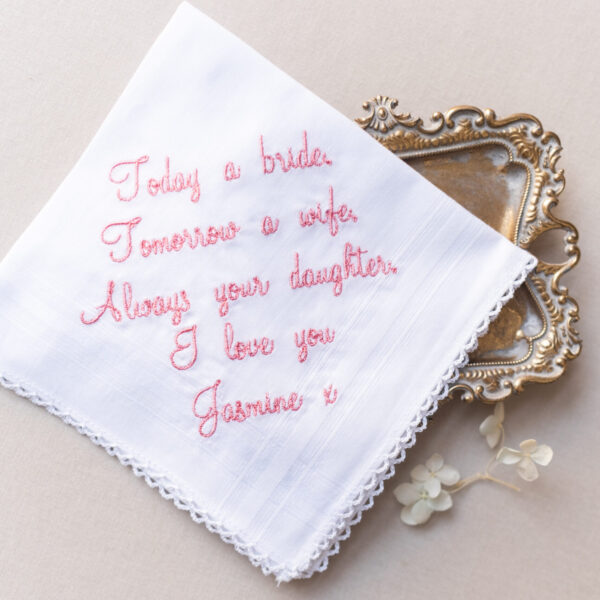 Hankie any message embroidered