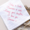 Crochet Edge Hankie - any message embroidered up to 250 characters