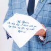 Luxe Cotton Mens Handkerchief – Any Message Embroidered up to 150 Characters mens wedding handkerchiefs