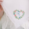 Monogrammed Wedding Crest Lace Handkerchief - Handmade with Nottingham Lace