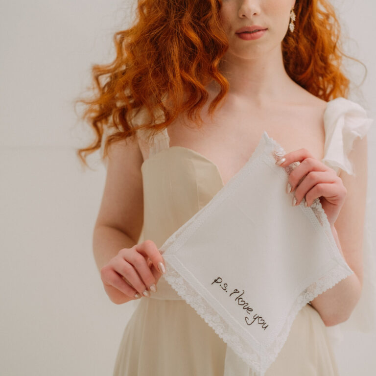 Nottingham Lace Handkerchief - PS. I love you Wedding Handkerchief
