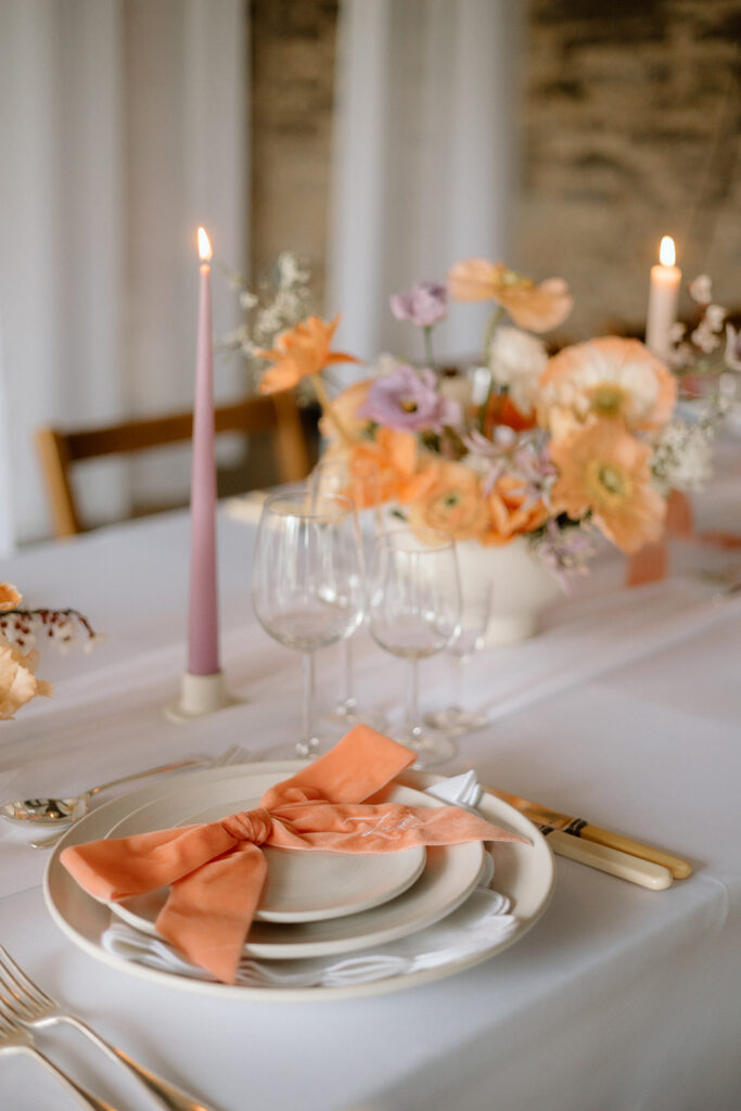 Peach Wedding With Luxury Wedding Accessories at Dewsall House