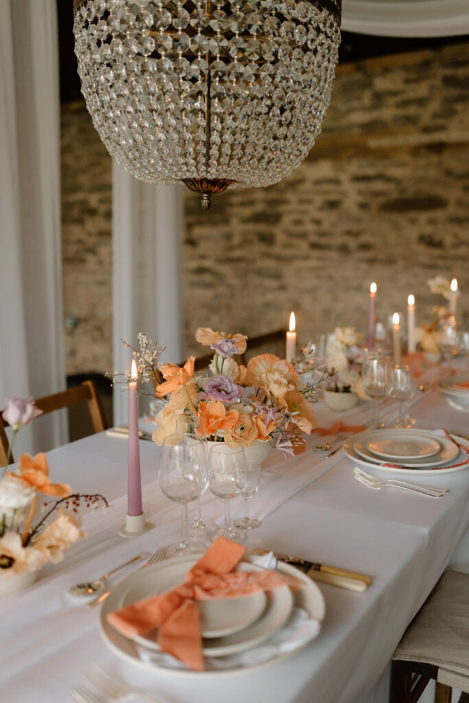 Peach Wedding With Luxury Wedding Accessories at Dewsall House