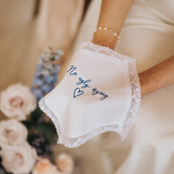 No ugly crying wedding handkerchief
