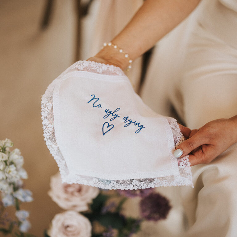 Nottingham Lace Handkerchief - No ugly crying wedding handkerchief