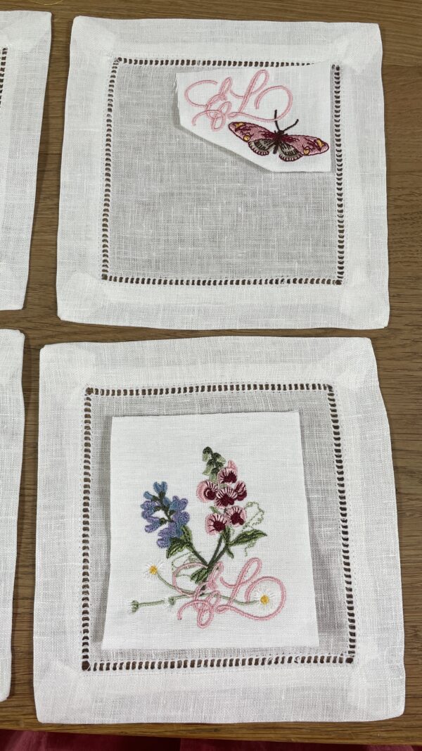 embroidered cocktail napkins