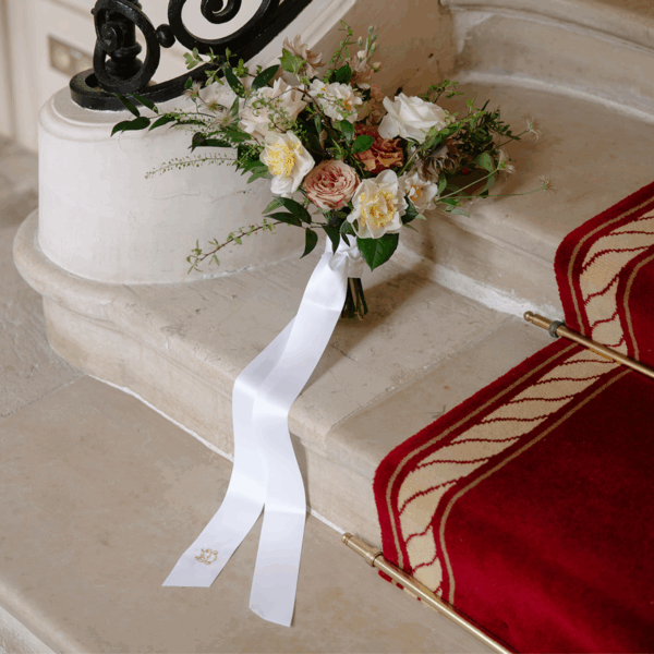 Monogrammed Bouquet Ribbon in Satin
