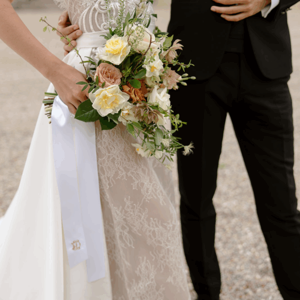 Monogrammed Bouquet Ribbon in Satin