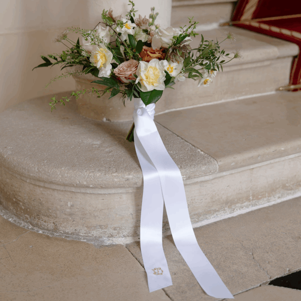 Monogrammed Bouquet Ribbon in Satin