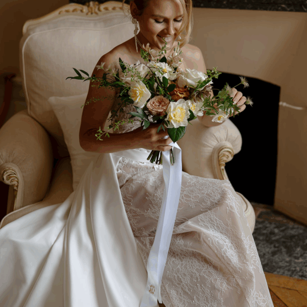 Monogrammed Bouquet Ribbon in Satin