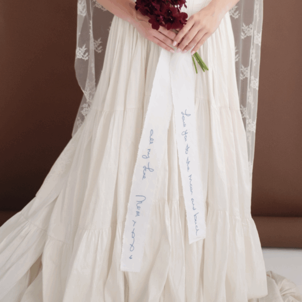 Cotton Bouquet Ribbon Personalised with your own Handwriting