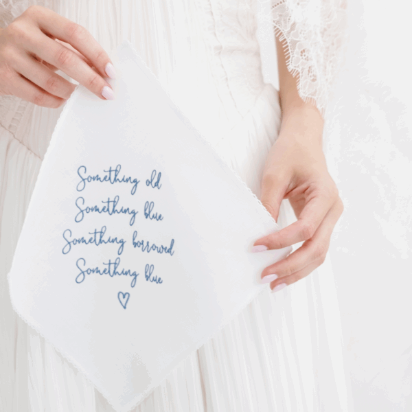 Irish Linen Handkerchief Crochet Edge message embroidered up to 250 characters