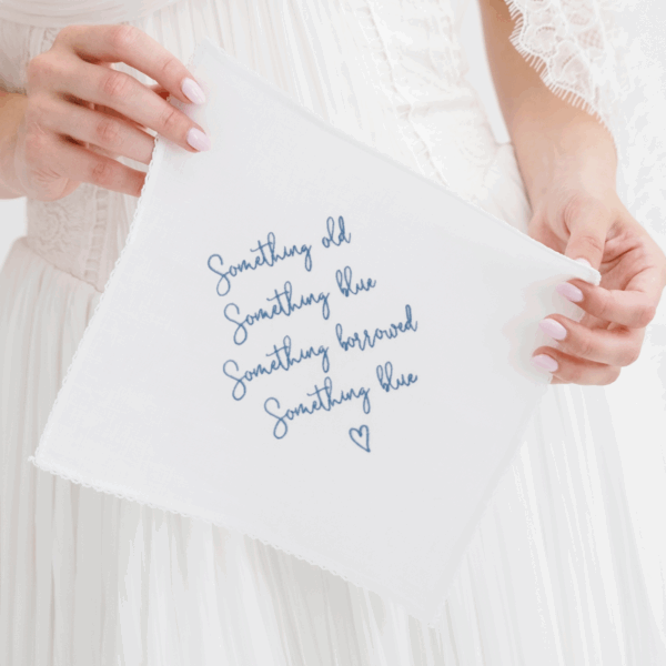 Irish Linen Handkerchief Crochet Edge message embroidered up to 250 characters