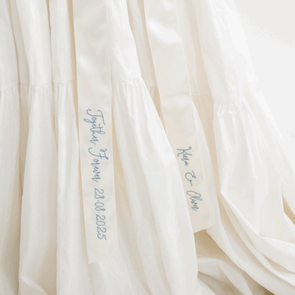 Personalised Embroidered Bouquet Ribbon in Satin