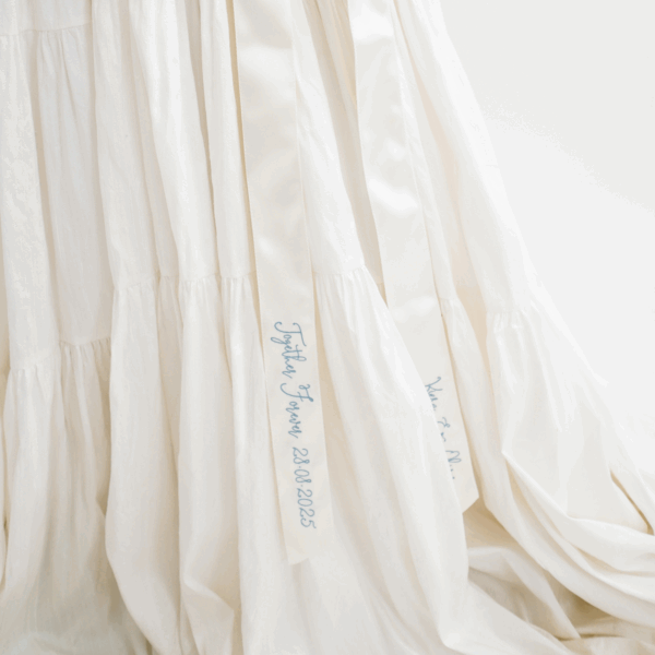 Personalised Embroidered Bouquet Ribbon in Satin