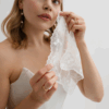 Embroidered Net Lace Handkerchief - Personalised with 2 initial monogram