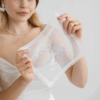 Net & Nottingham Lace Handkerchief - Any Message Embroidered up to 150 Characters