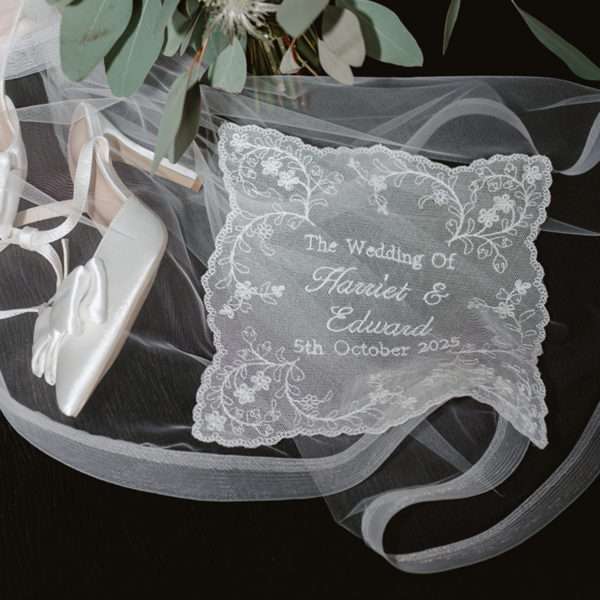 Embroidered Net Lace Wedding Invitation or Save the Date