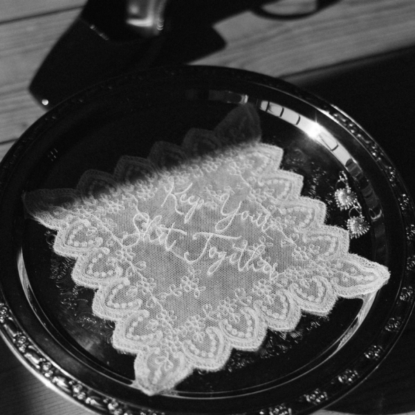 Embroidered Net Lace Handkerchief Keep Your Shit Together