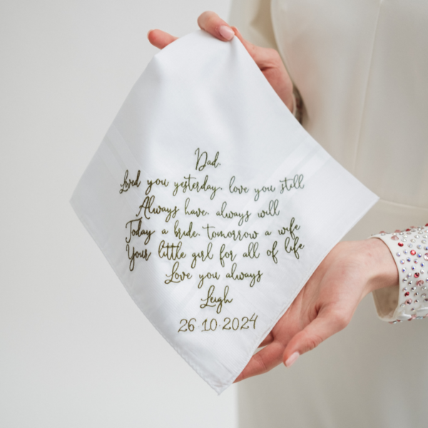 Father of the Bride Handkerchief Love you yesterday, Love you still,