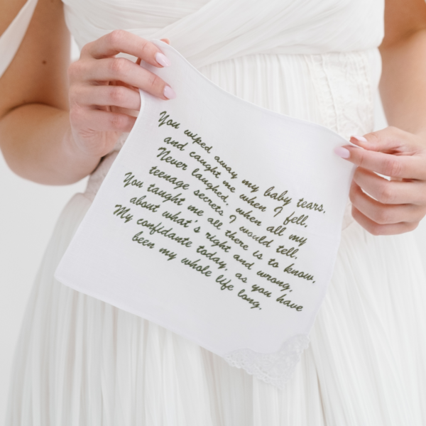 Mother of the Bride Handkerchief You wiped away my baby tears