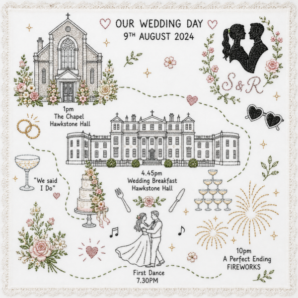 custom embroidered lace hankie