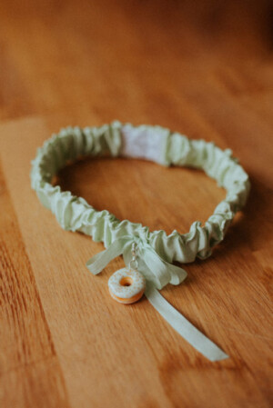 Kitsch Garter - Silk Garter, Fun Garter, Quirky Garter, Retro Garter, Donut Garter, Alternative Garter, Kawaii Garter, kitsch wedding retro wedding pastel wedding